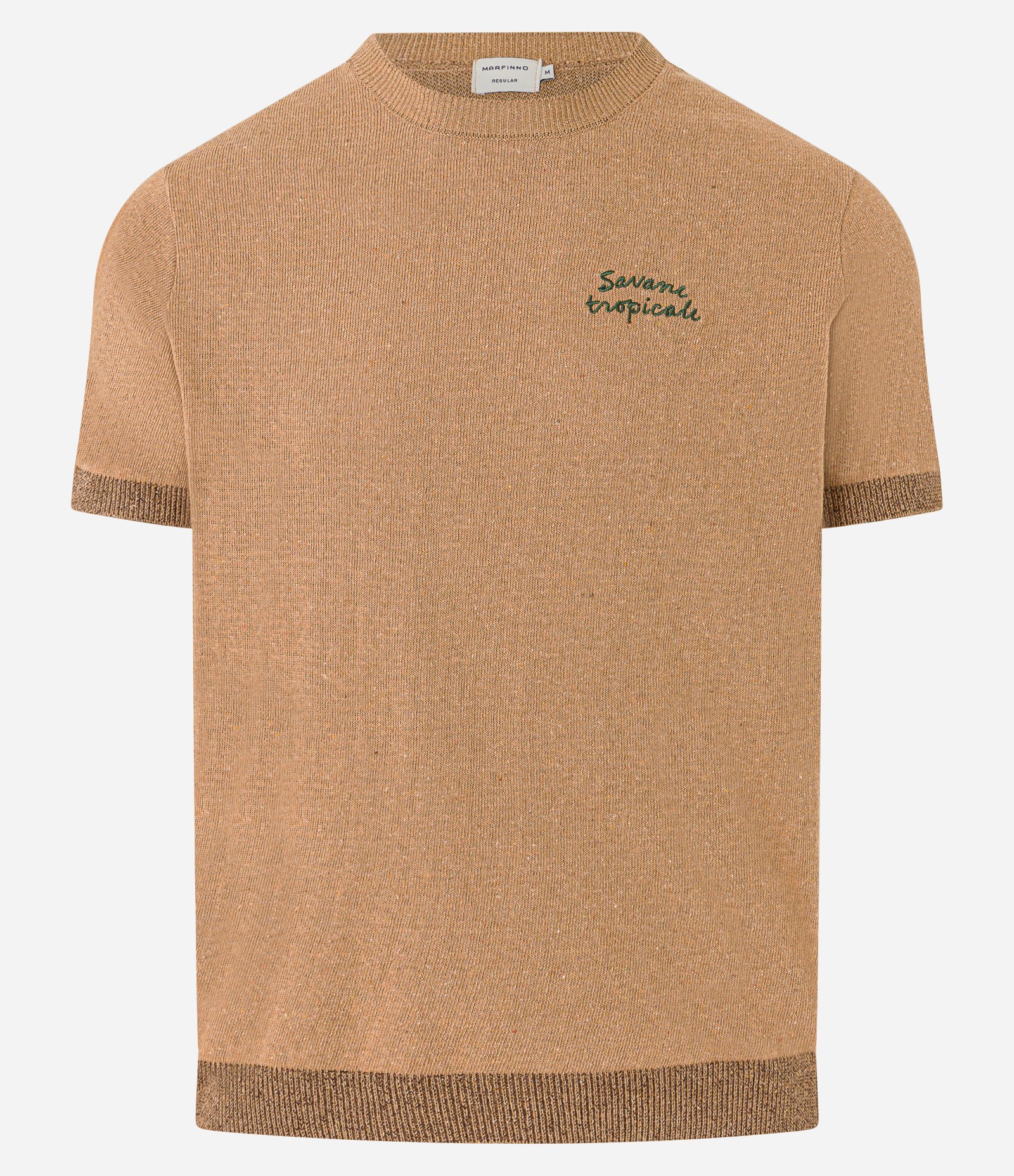 Camiseta Regular em Algodão com Estampa de Coqueiro e Lettering Savane Tropicale Marrom 6