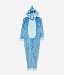 Pijama Jumper Infantil em Fleece com Bordado Stitch - Tam 5 a 14 Anos