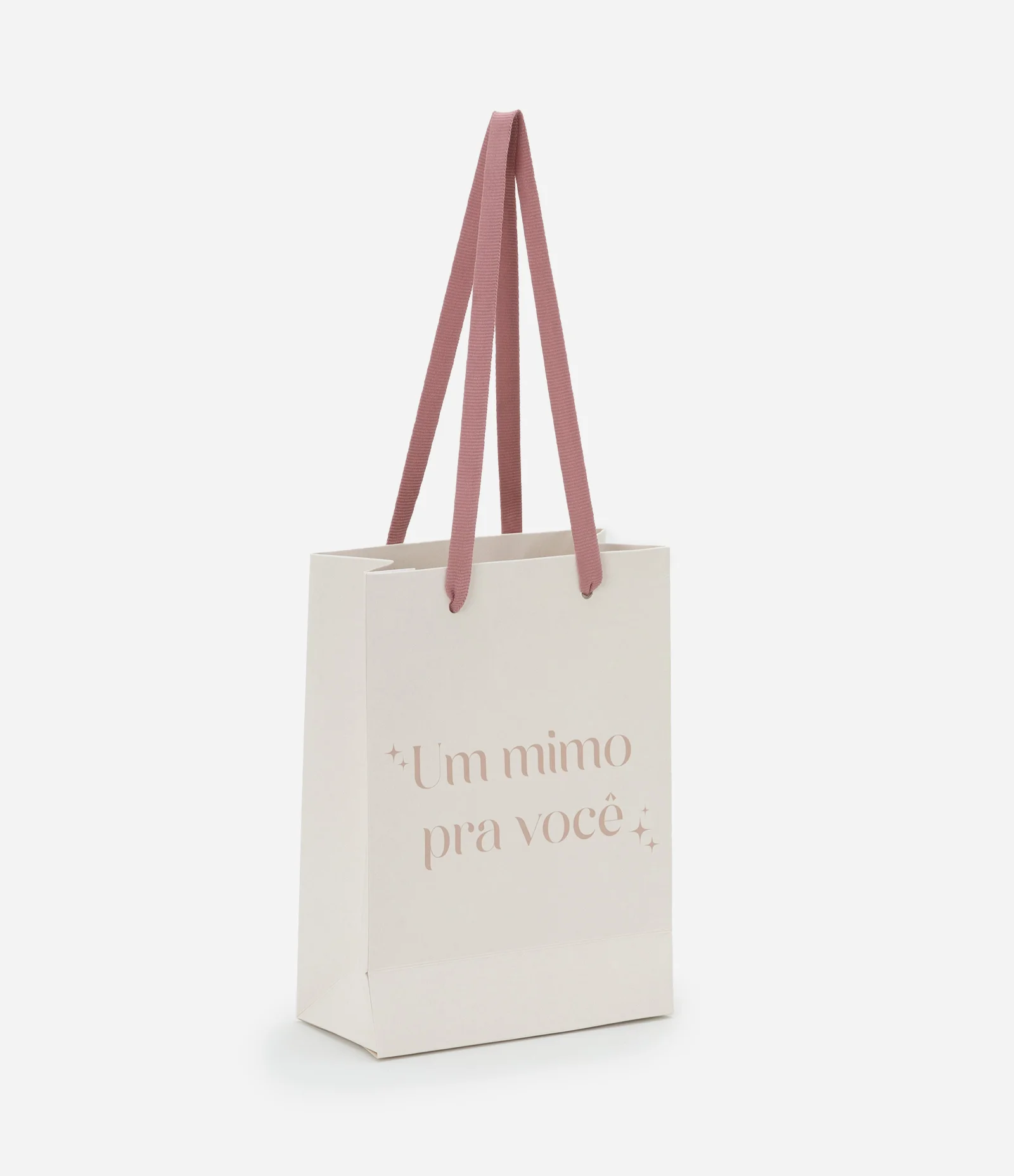 Embalagem Pequena com Lettering Um Mimo Para Você Bege 1