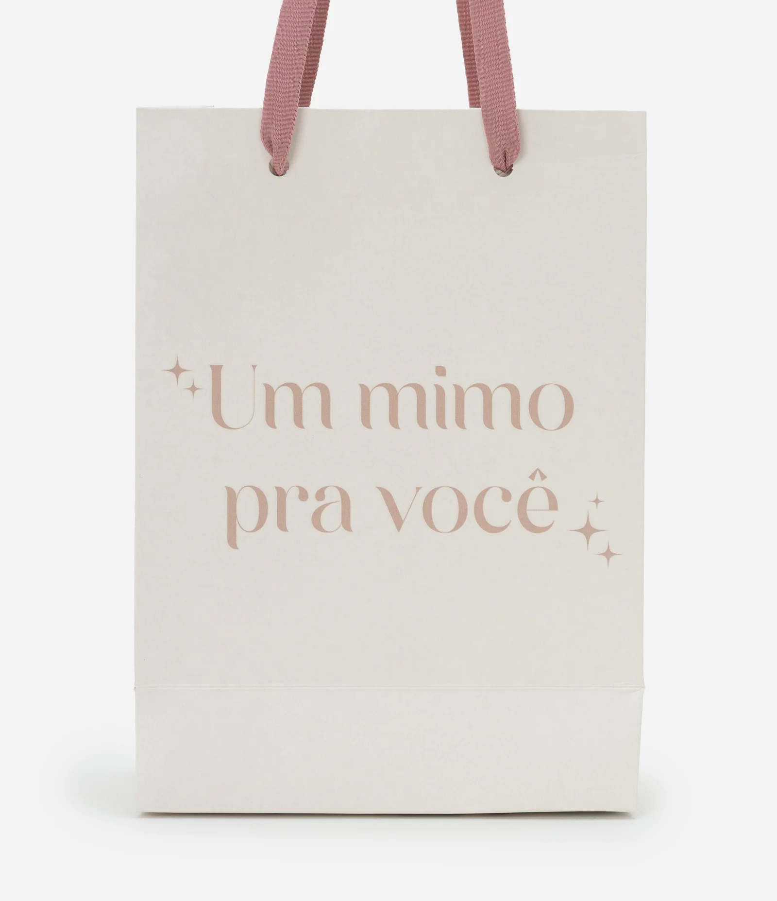 Embalagem Pequena com Lettering Um Mimo Para Você Bege 2