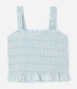 Blusa de Lastex com Estampa Xadrez Vichy Curve & Plus Size