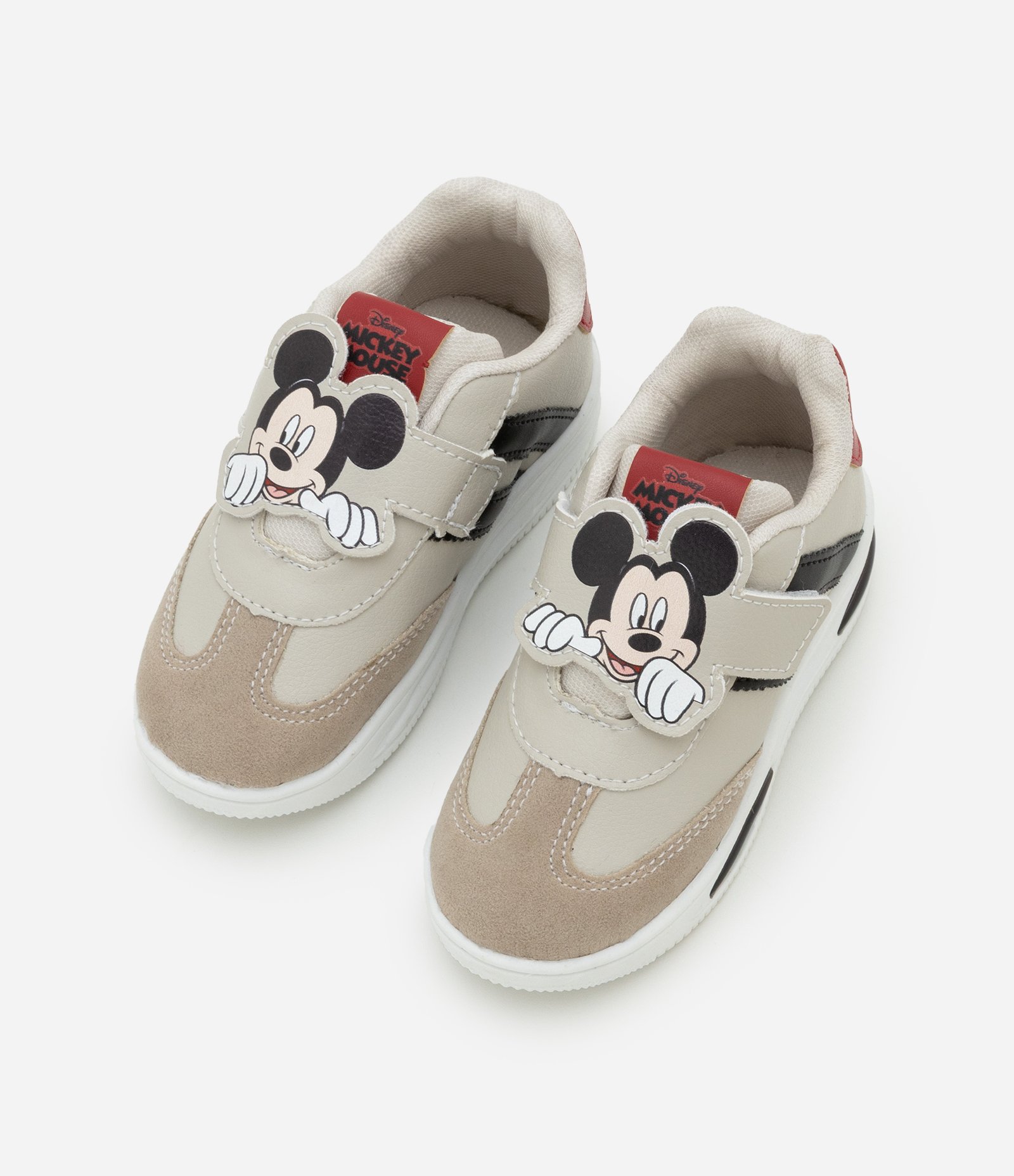 Tênis Infantil com Estampa do Mickey e Sola em LED - Tam 20 ao 27 Bege 5