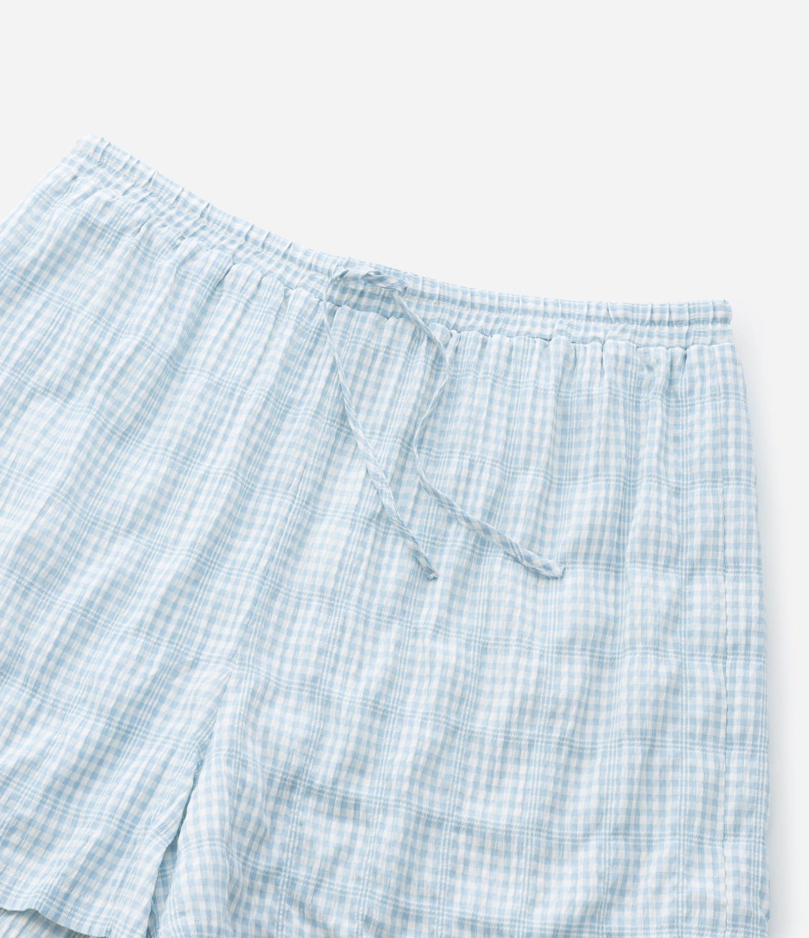 Short em Chalis com Estampa Xadrez Vichy Curve & Plus Size Azul 5