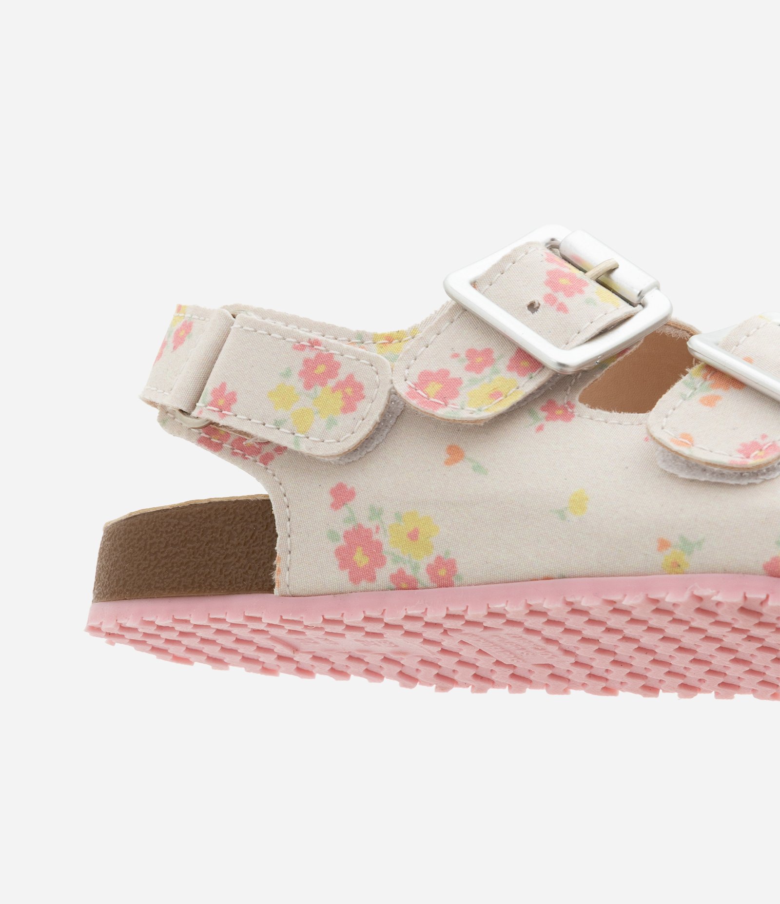 Sandália Infantil com Fivelas e Estampa Flores - Tam 20 ao 27 Bege 4