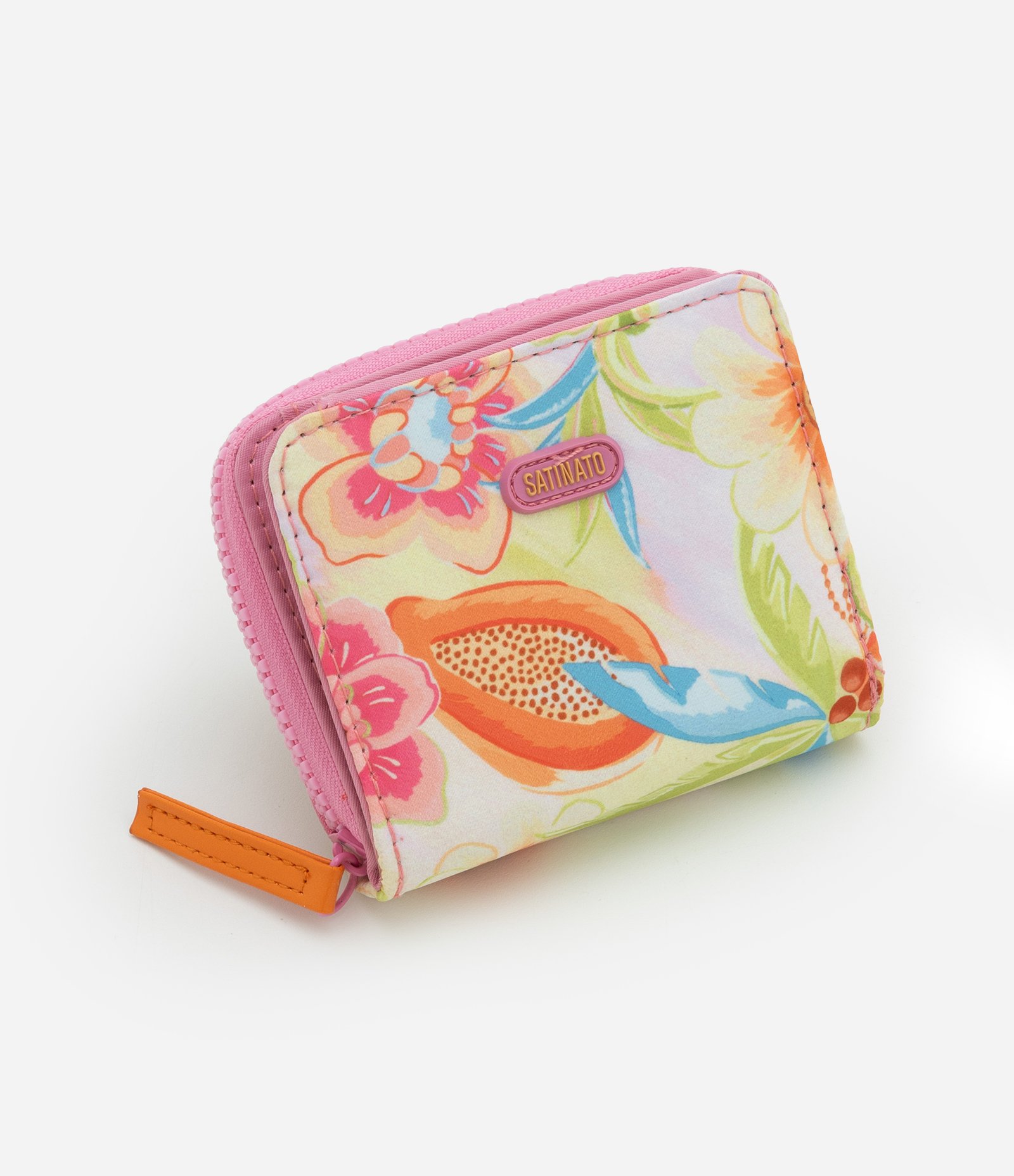 Carteira com Divisórias e Estampa Flores e Fruta Multicores 1