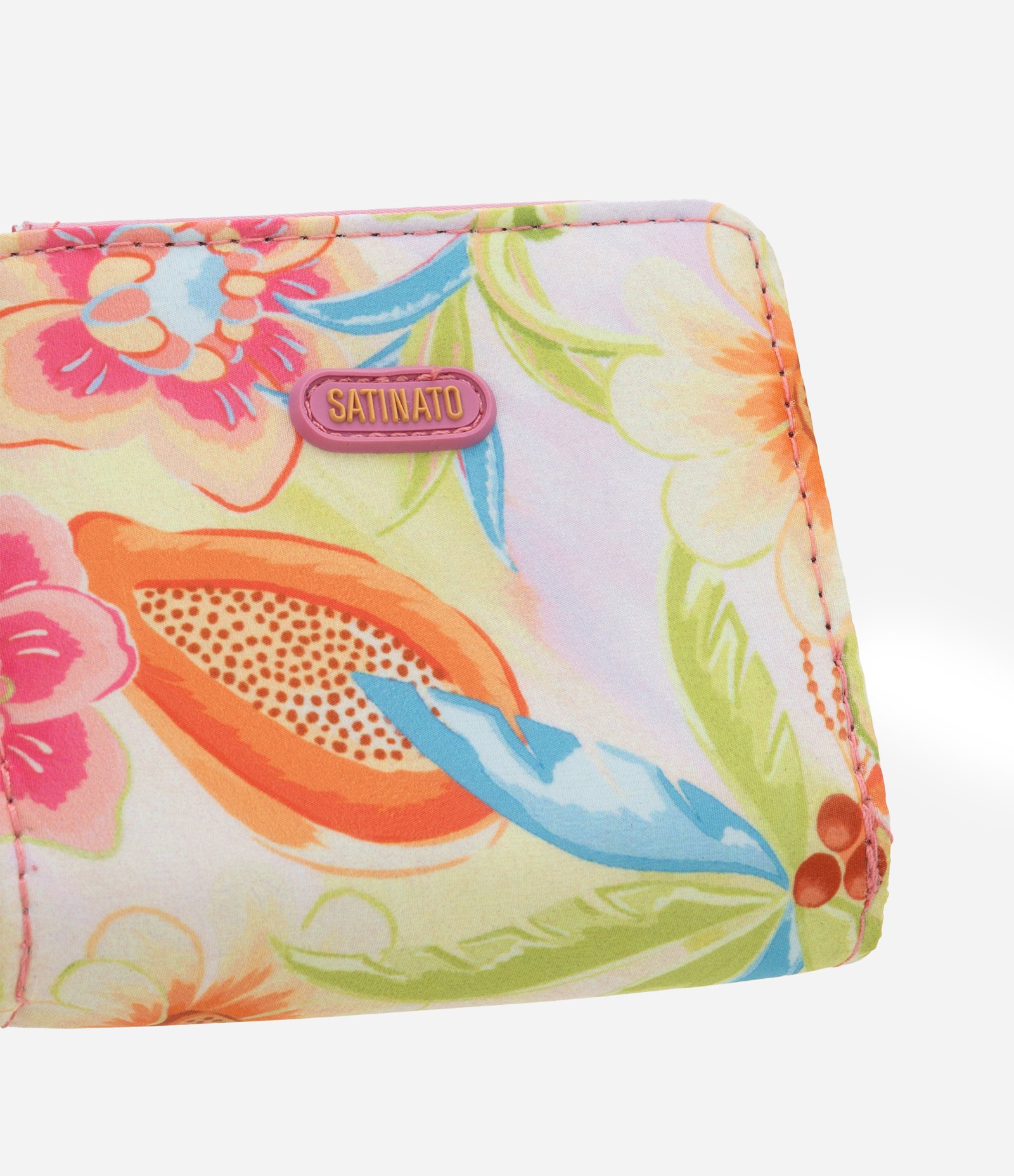 Carteira com Divisórias e Estampa Flores e Fruta Multicores 4