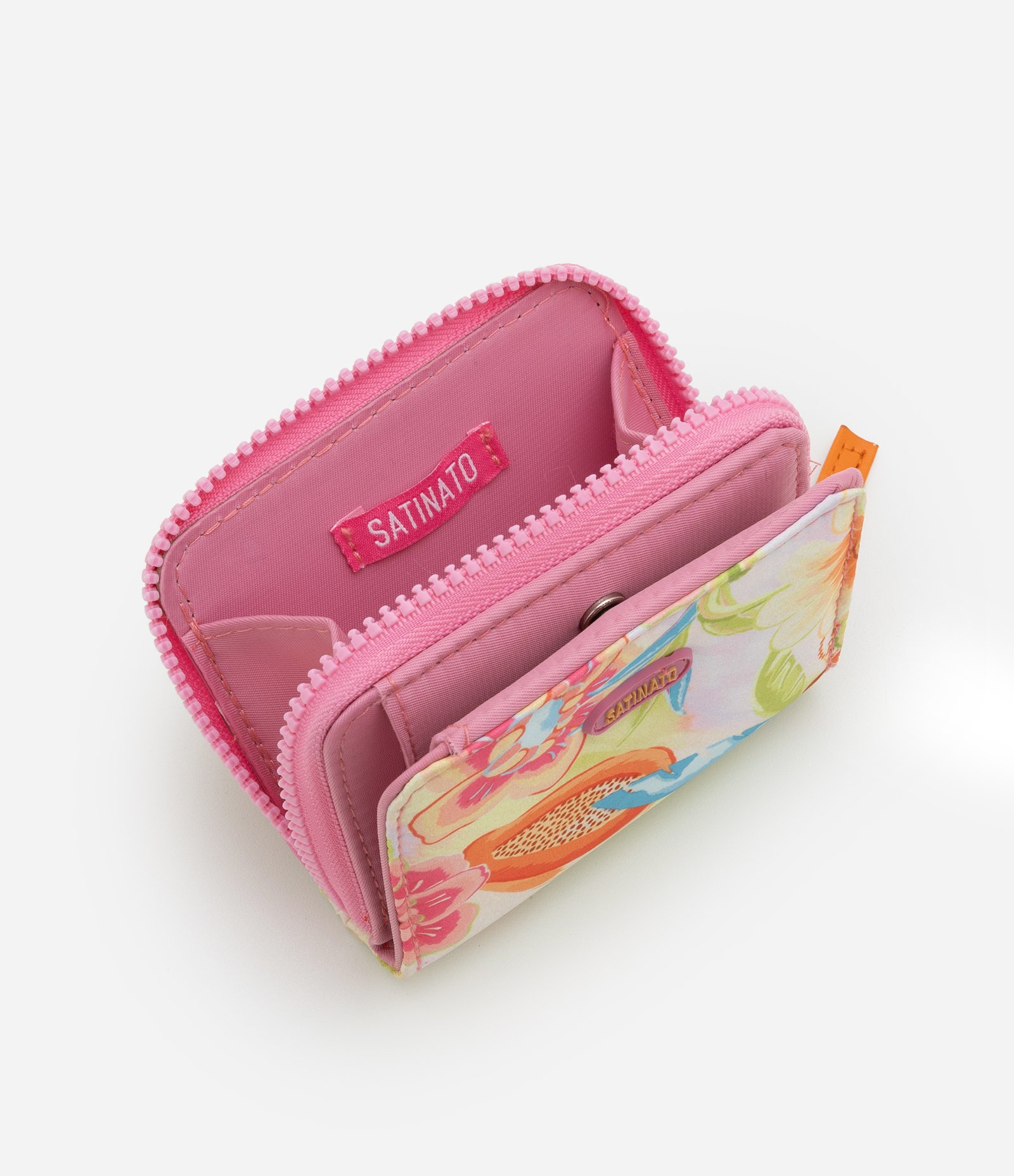 Carteira com Divisórias e Estampa Flores e Fruta Multicores 6
