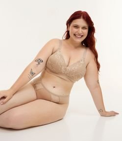Calcinha Alta Fio Duplo em Poliamida com Renda Curve & Plus Size