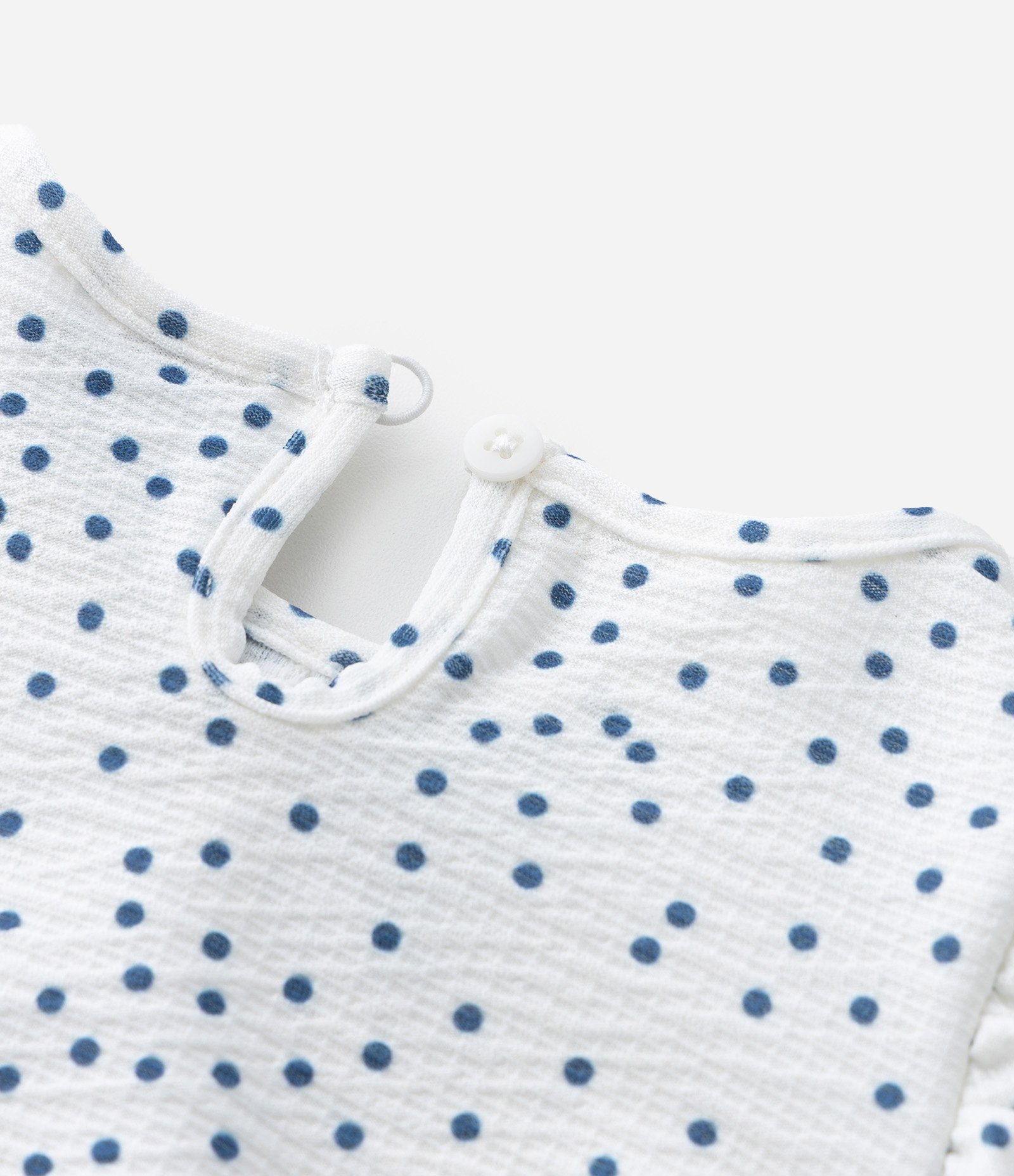 Conjunto Infantil com Estampa Poá Texturizado - Tam 0 a 18 Meses Branco 10