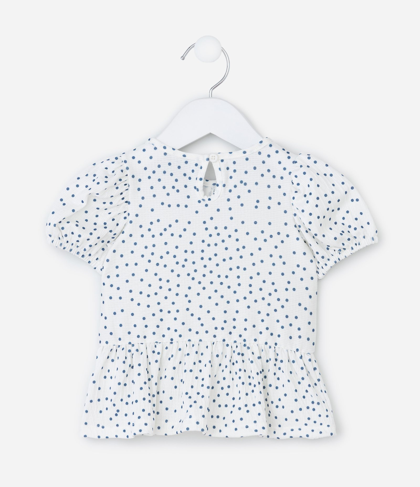 Conjunto Infantil com Estampa Poá Texturizado - Tam 0 a 18 Meses Branco 4