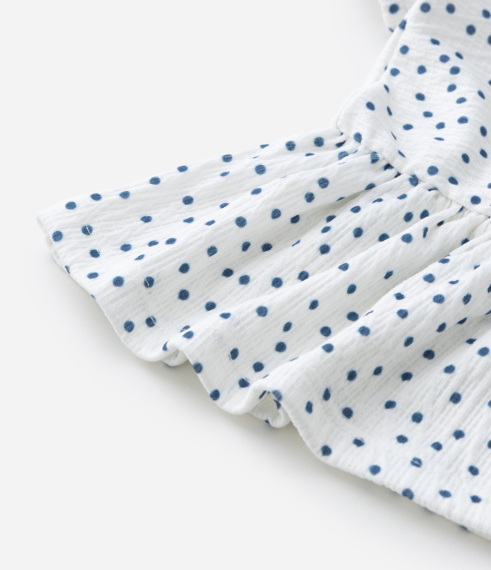 Conjunto Infantil com Estampa Poá Texturizado - Tam 0 a 18 Meses Branco 8