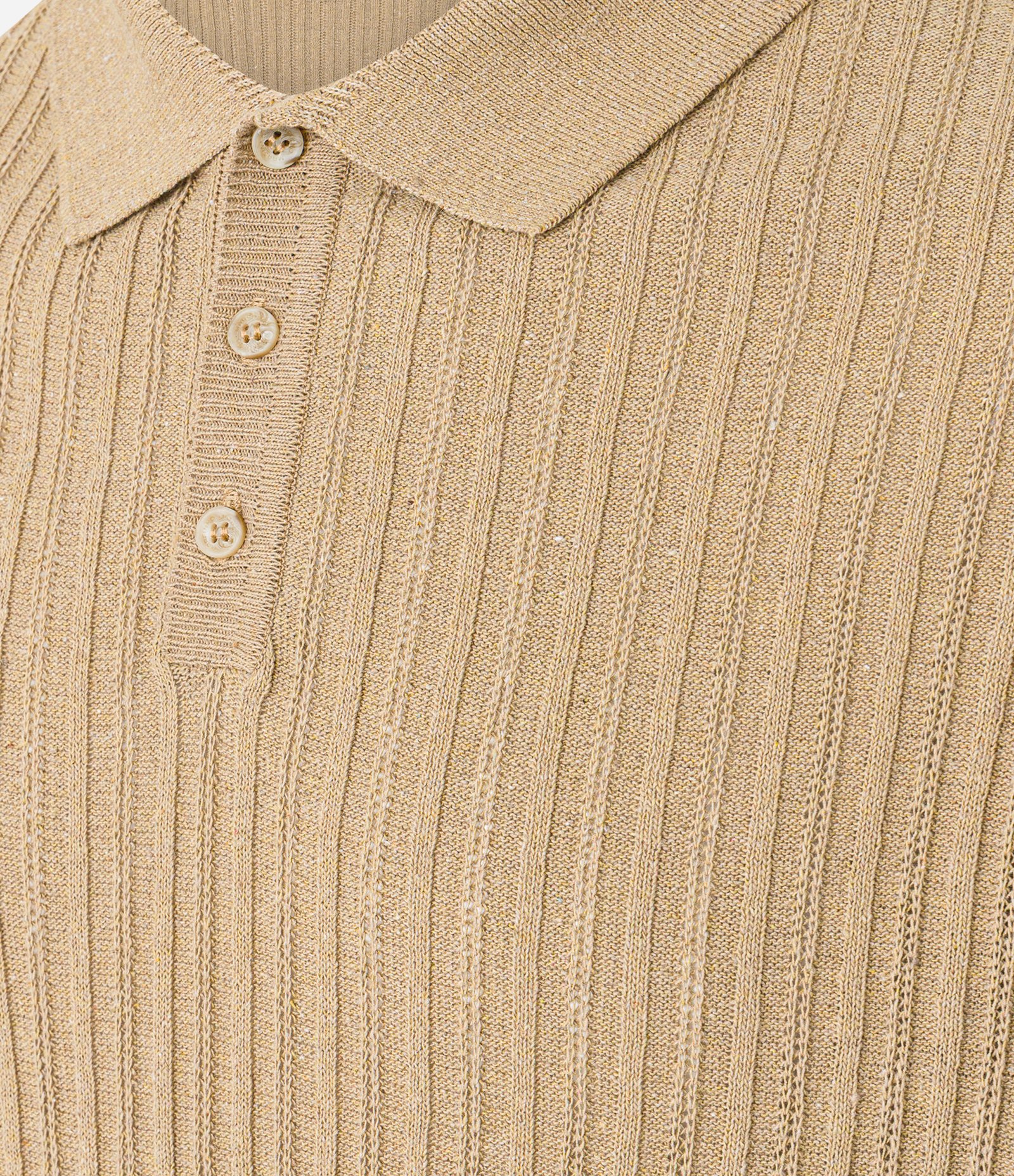 Camisa Polo Regular com Botões Texturizada Marrom 6