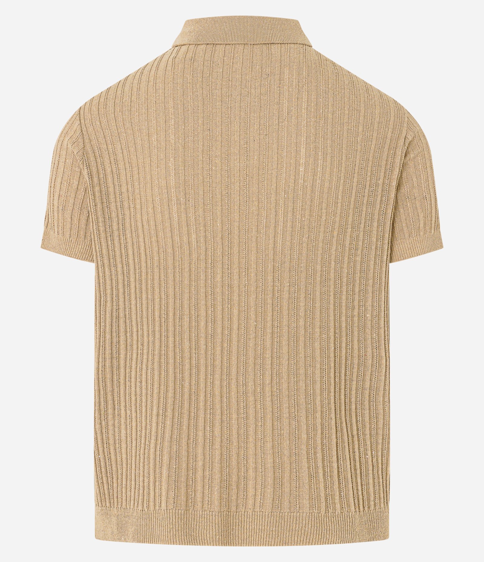 Camisa Polo Regular com Botões Texturizada Marrom 7