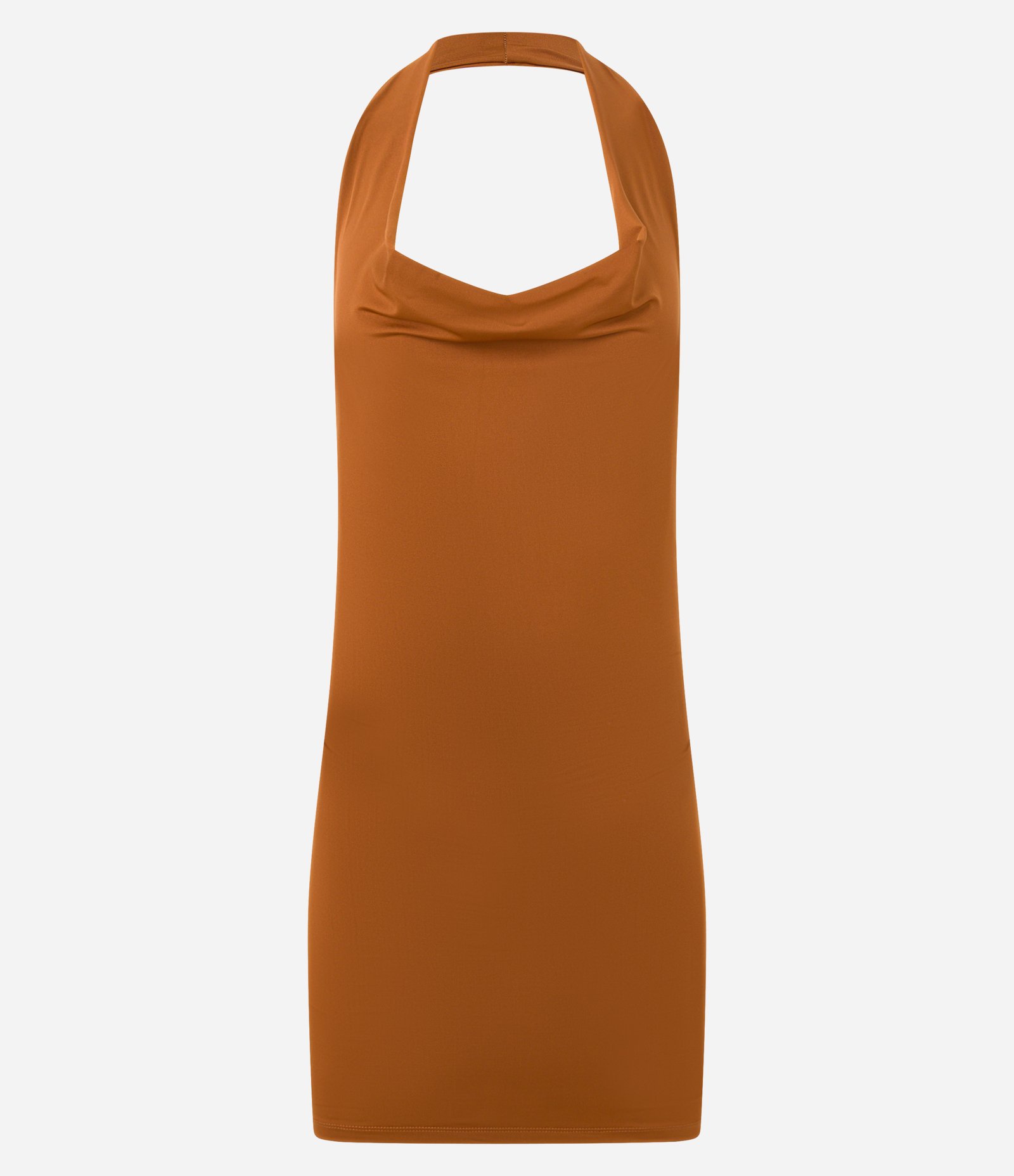 Vestido Frente Única com Decote Degagê Marrom 4