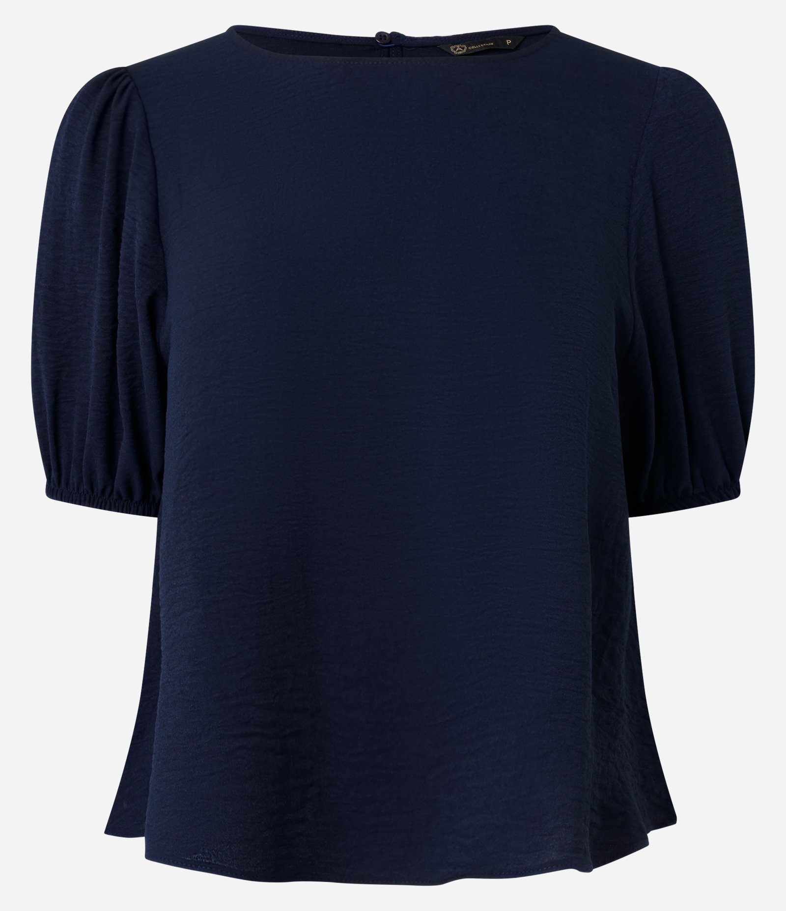 Blusa em Airflow com Manga Bufante Azul Marinho 5