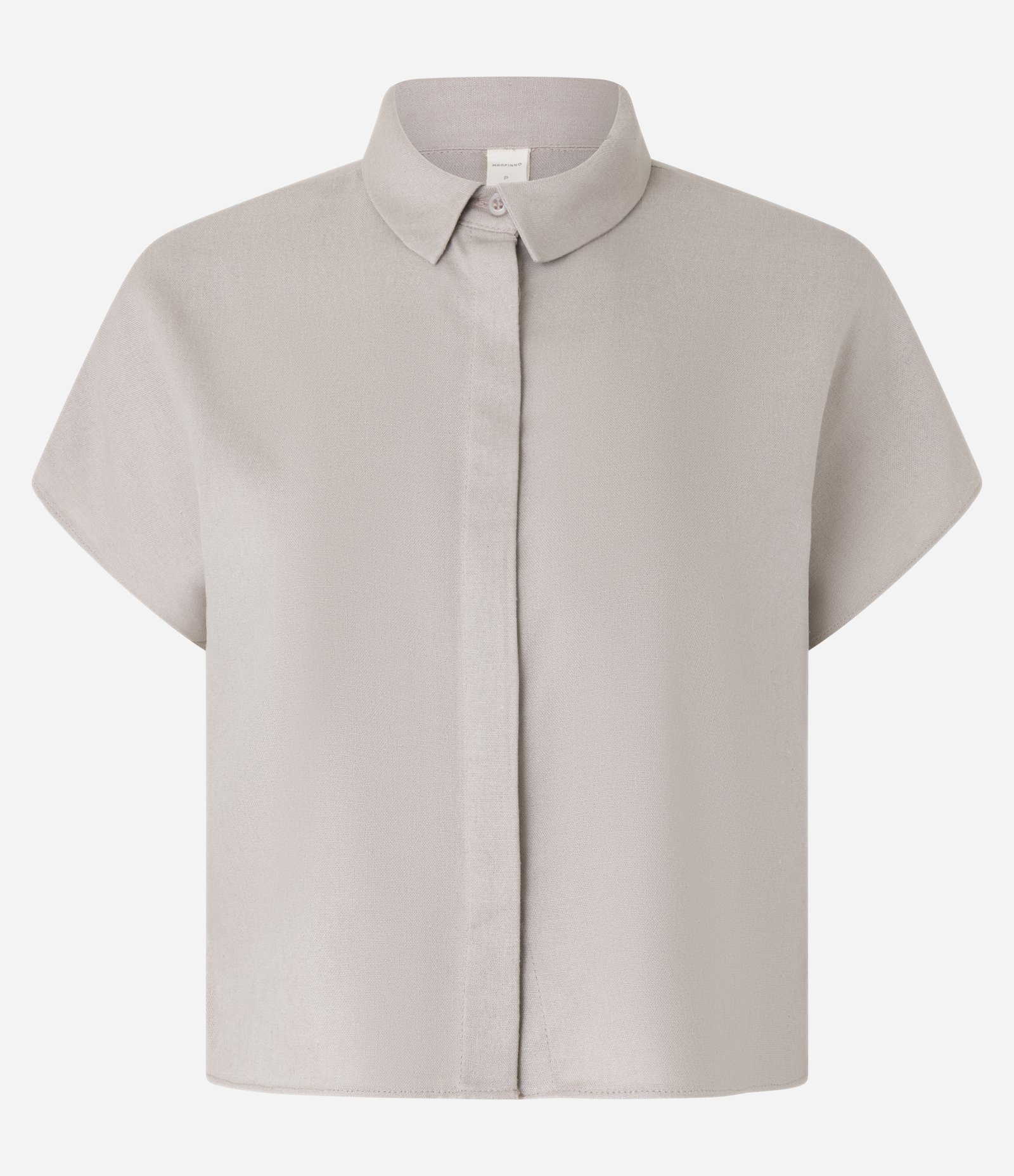 Blusa em Viscolinho com Colarinho na Gola e Sem Cava Bege 5