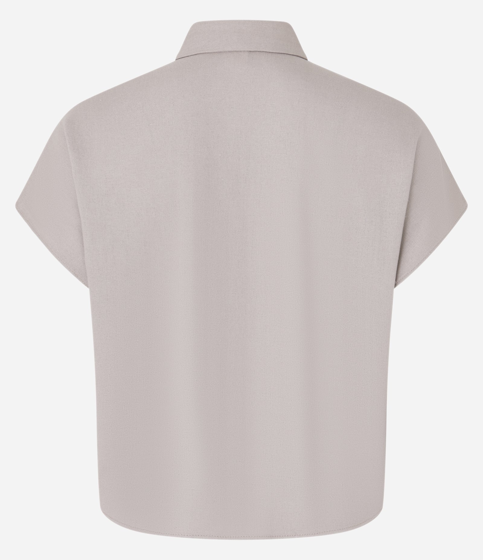 Blusa em Viscolinho com Colarinho na Gola e Sem Cava Bege 6