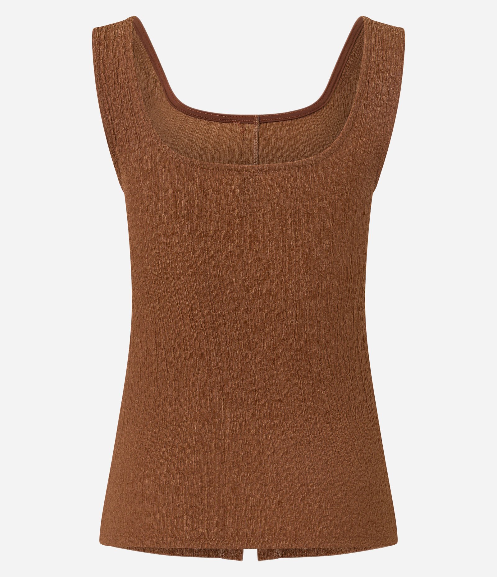 Blusa Regata Texturizada com Botões Marrom 6