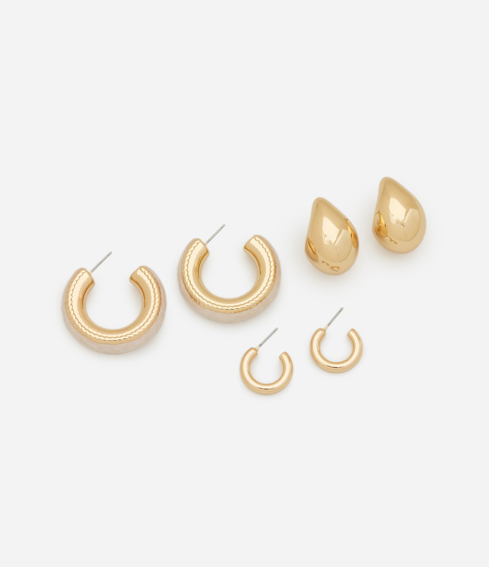 Kit 03 Brincos Argola Variadas Rosa 1