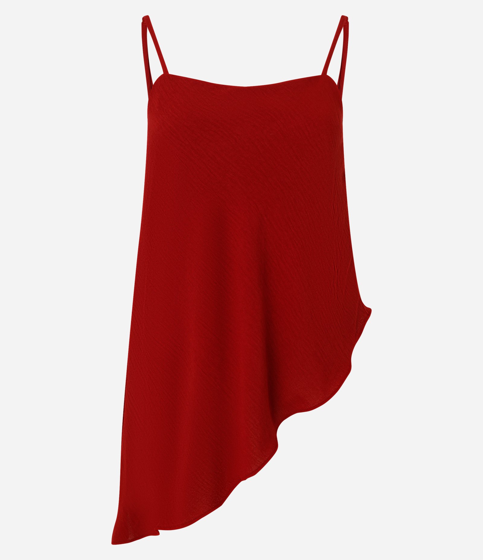 Blusa Alongada em Airlow com Frufru na Barra Assimétrica Bordô 5