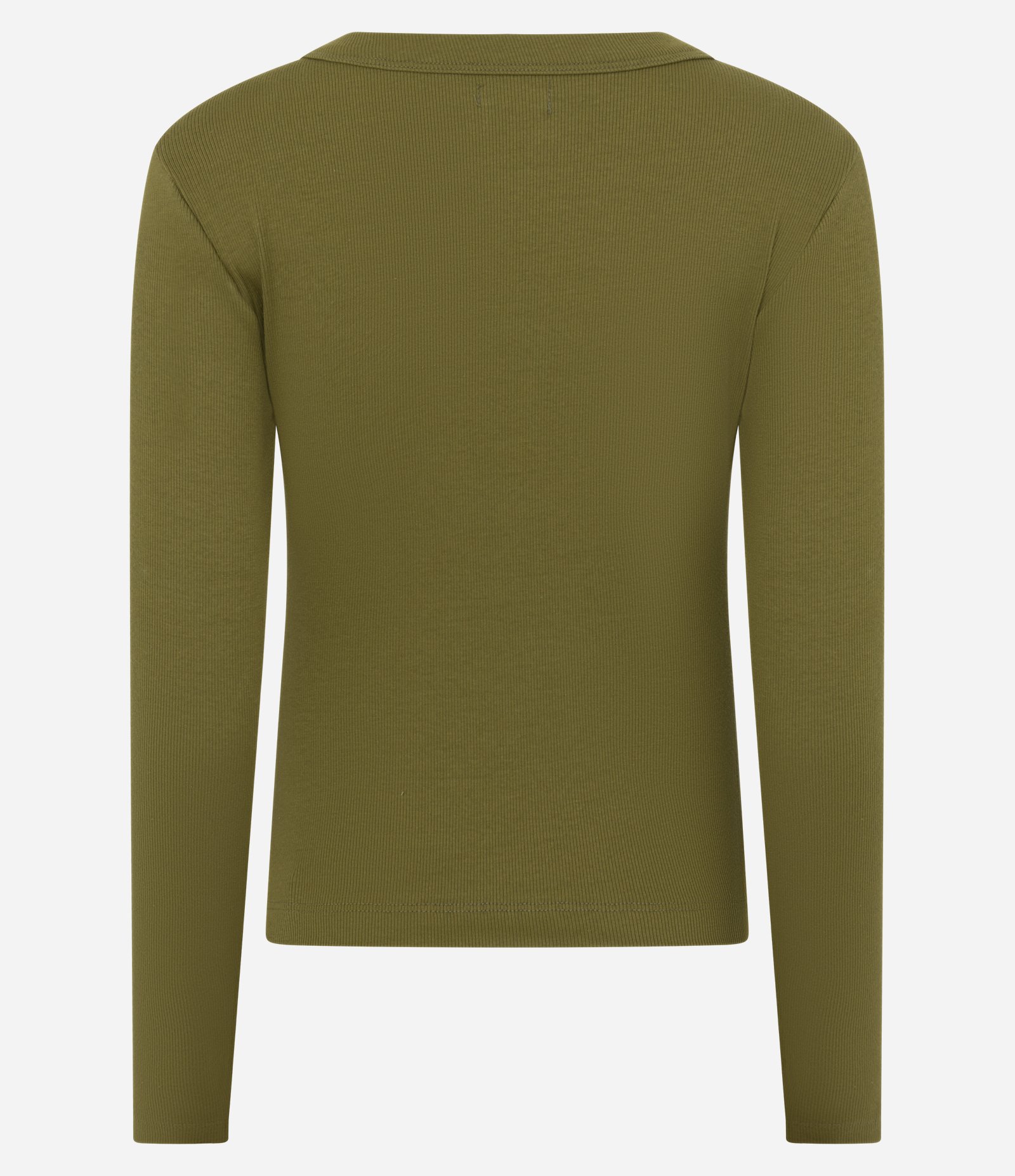 Blusa Básica Canelada em Ribana com Gola Redonda Verde 3