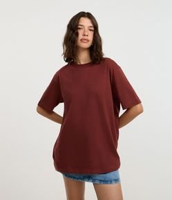 Camiseta Oversized em Algodão com Manga Curta