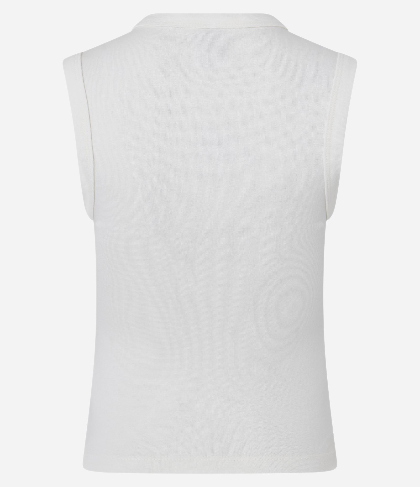 Blusa Básico em Ribana com Decote V Off White 6