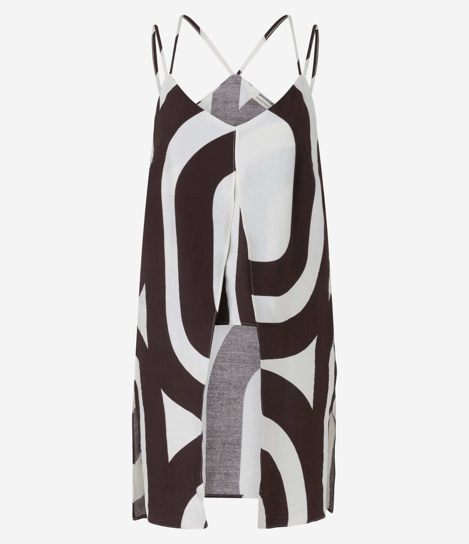 Blusa em Viscose com Alça Fina e Estampa Abstrata Preto/Branco 8