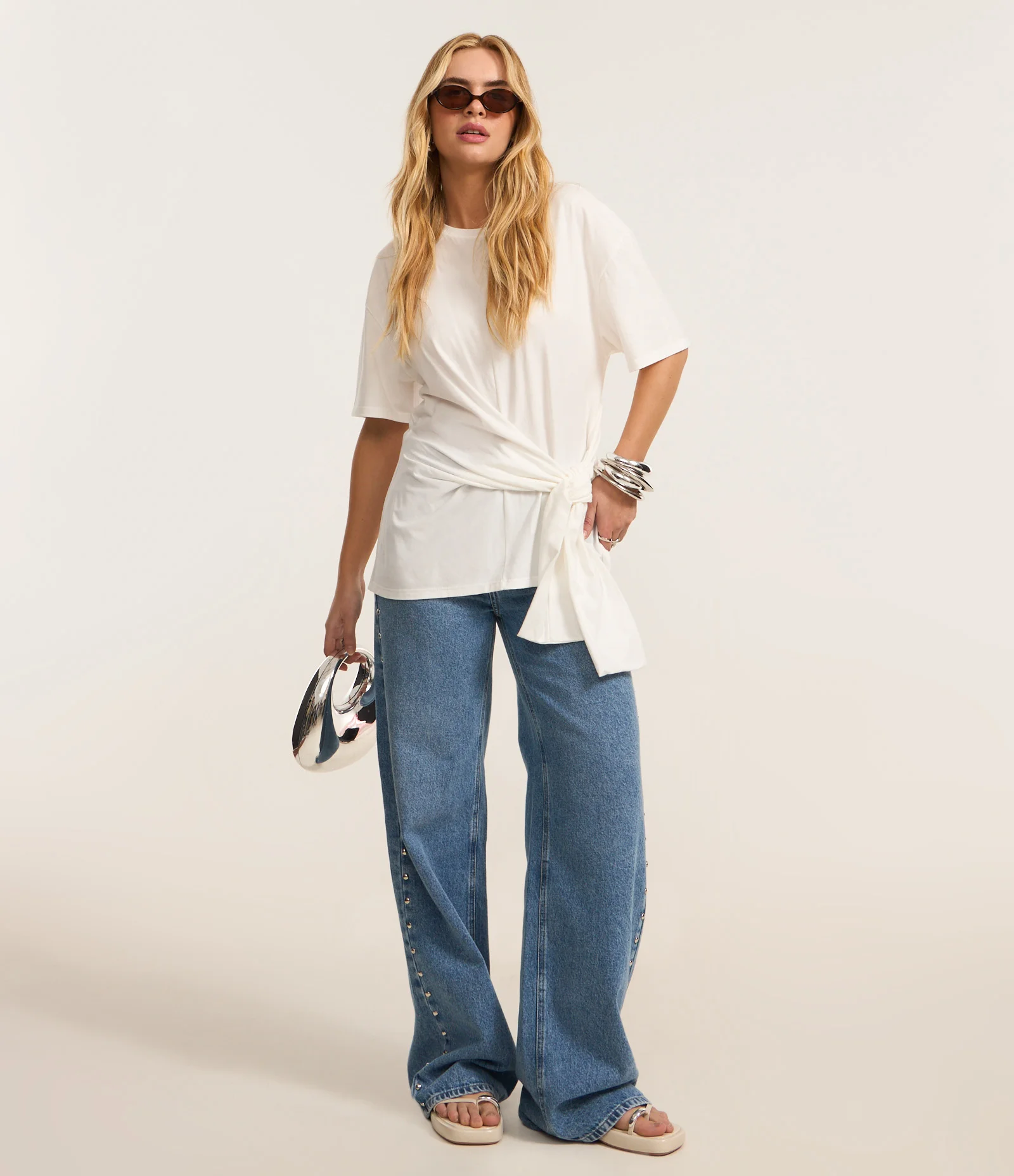 Blusa em Algodão com Amarração Frontal Branco 2