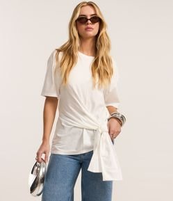 Blusa em Algodão com Amarração Frontal