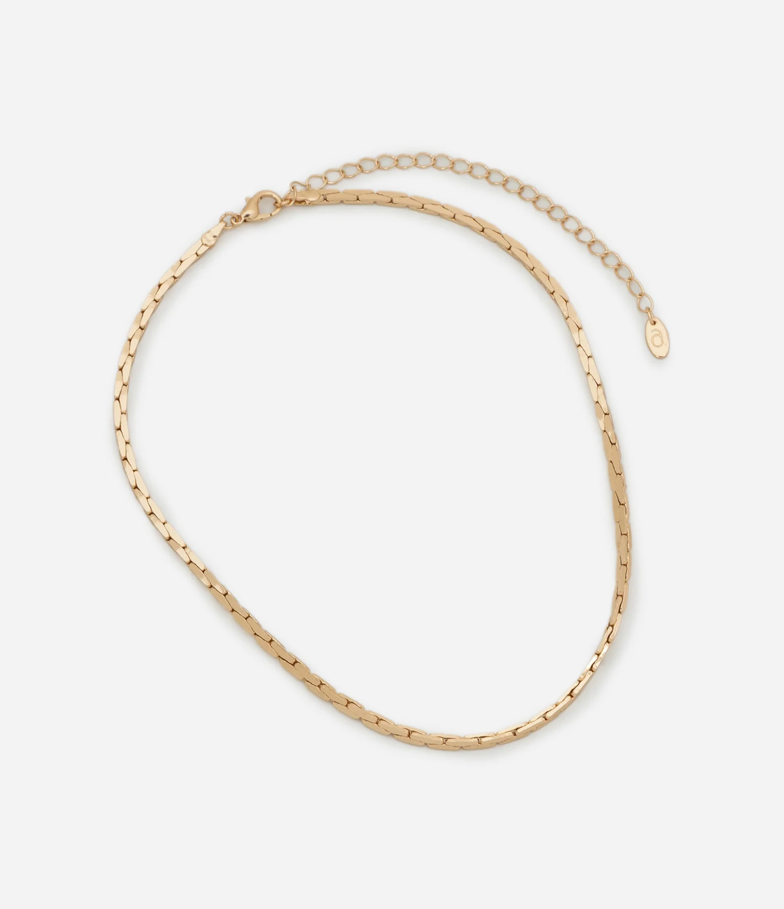 Colar Curto em Metal Diamantado Dourado 2