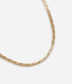 Colar Curto em Metal Diamantado