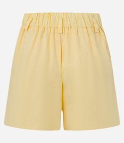 Short Reto Cintura Alta em Linho com Pences e Bolsos