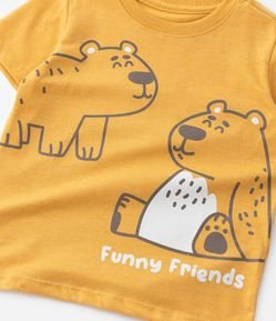 Camiseta Infantil com Estampa de Ursinhos - Tam 1 a 6 Anos