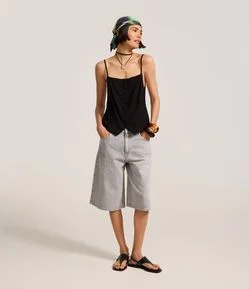 Bermuda Jorts em Jeans com Bolsos