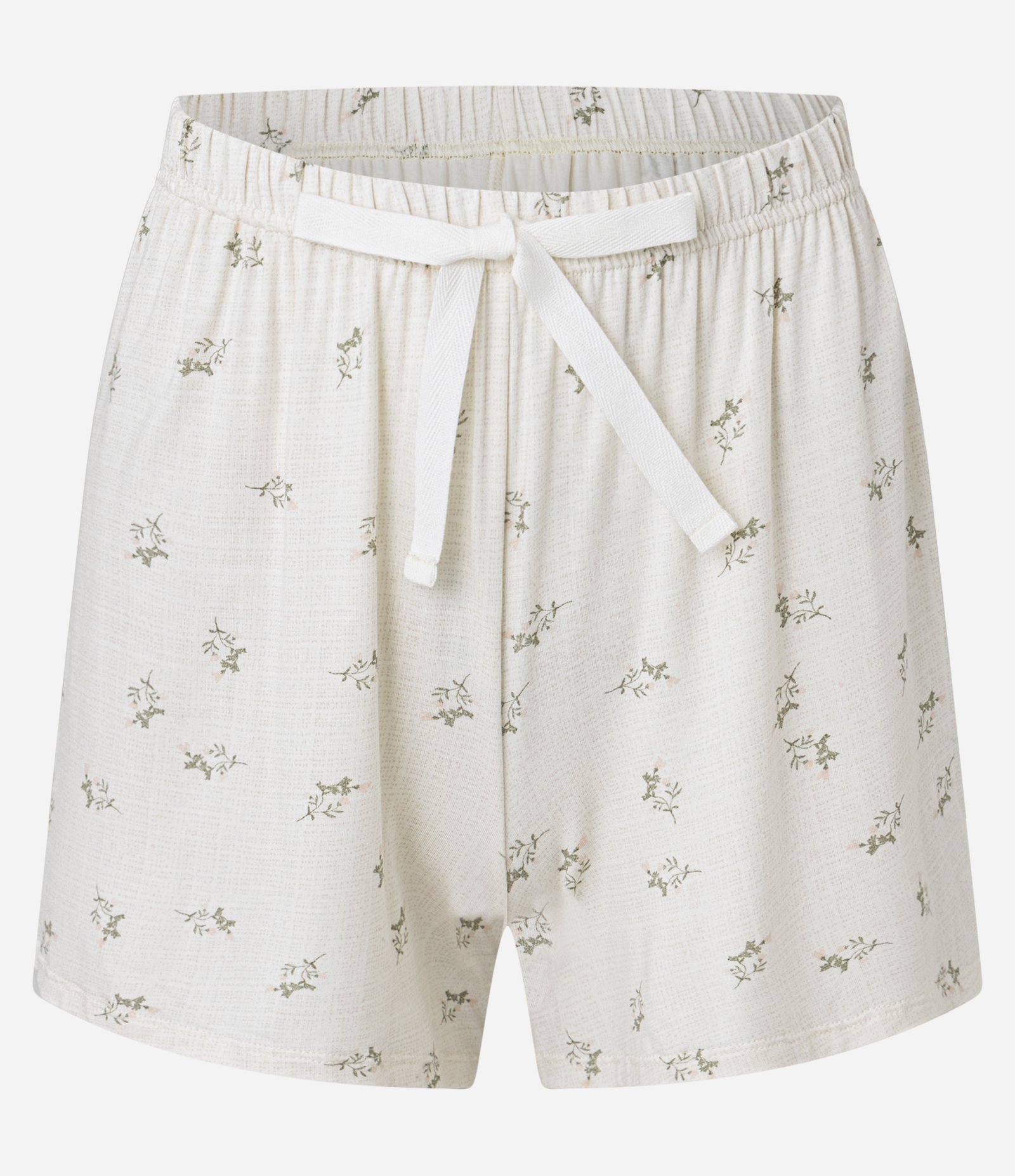 Pijama Short Doll em Ribana com Bordado e Short Estampado Floral Off White 7