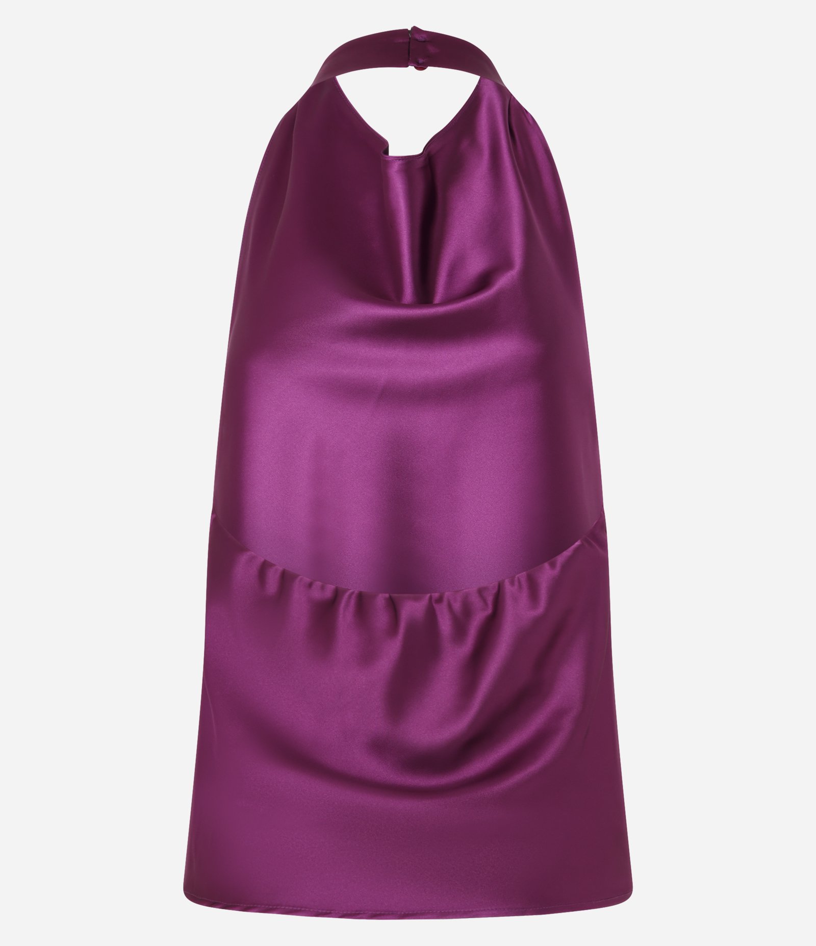 Blusa em Cetim Frente Única com Costas Abertas Roxo 5