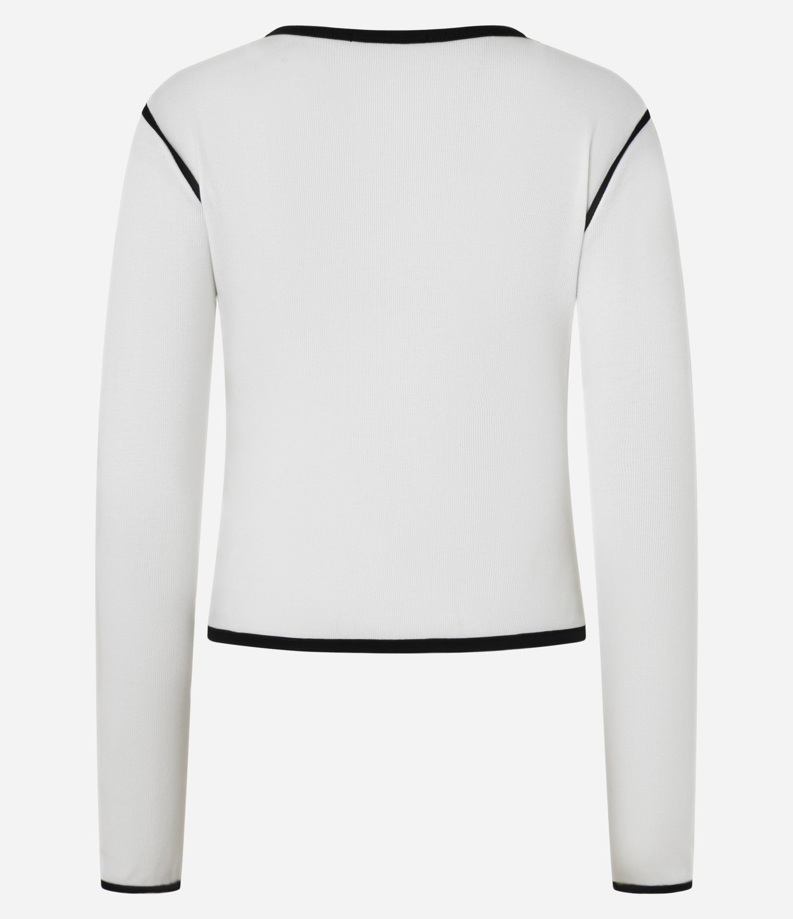 Blusa em Ribana com Vieses Contrastantes Branco 7