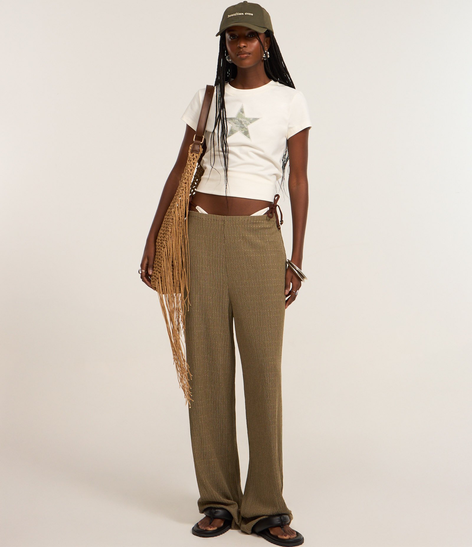 Blusa New T-shirt em Cotton com Estampa de Estrela Camuflada Branco 4