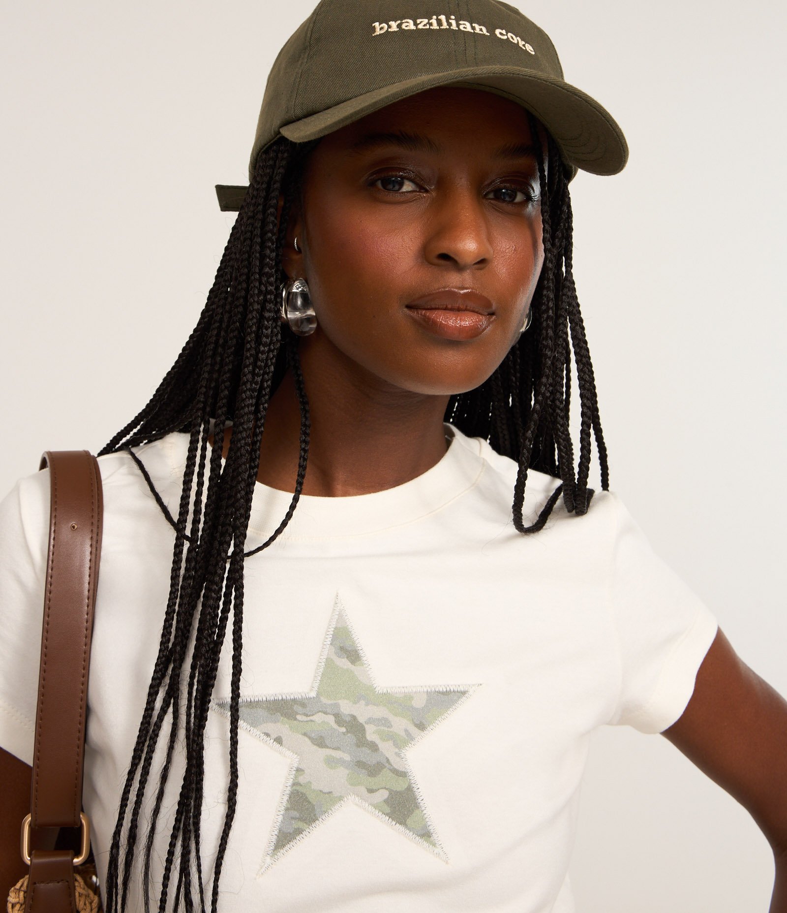 Blusa New T-shirt em Cotton com Estampa de Estrela Camuflada Branco 2