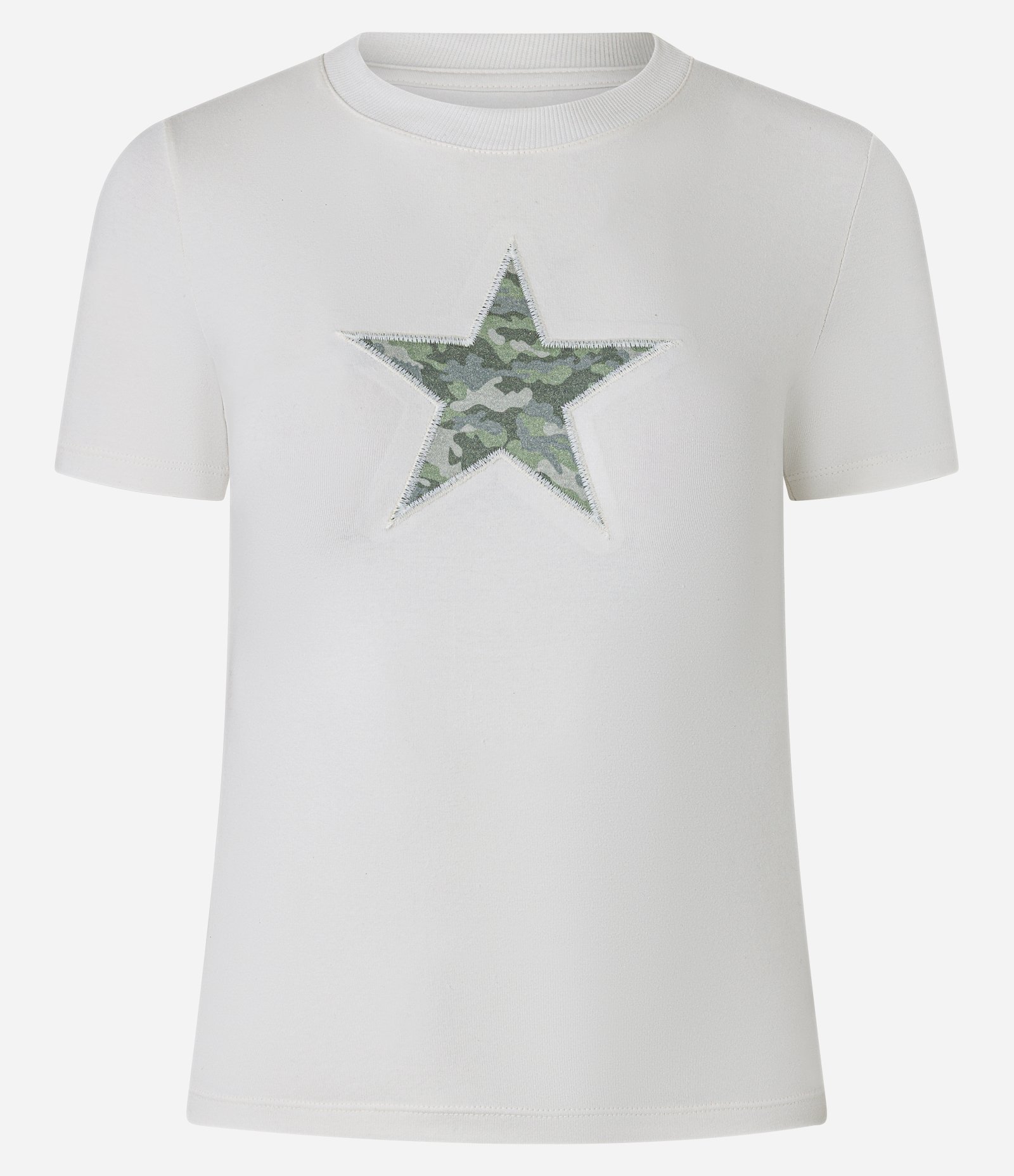 Blusa New T-shirt em Cotton com Estampa de Estrela Camuflada Branco 5