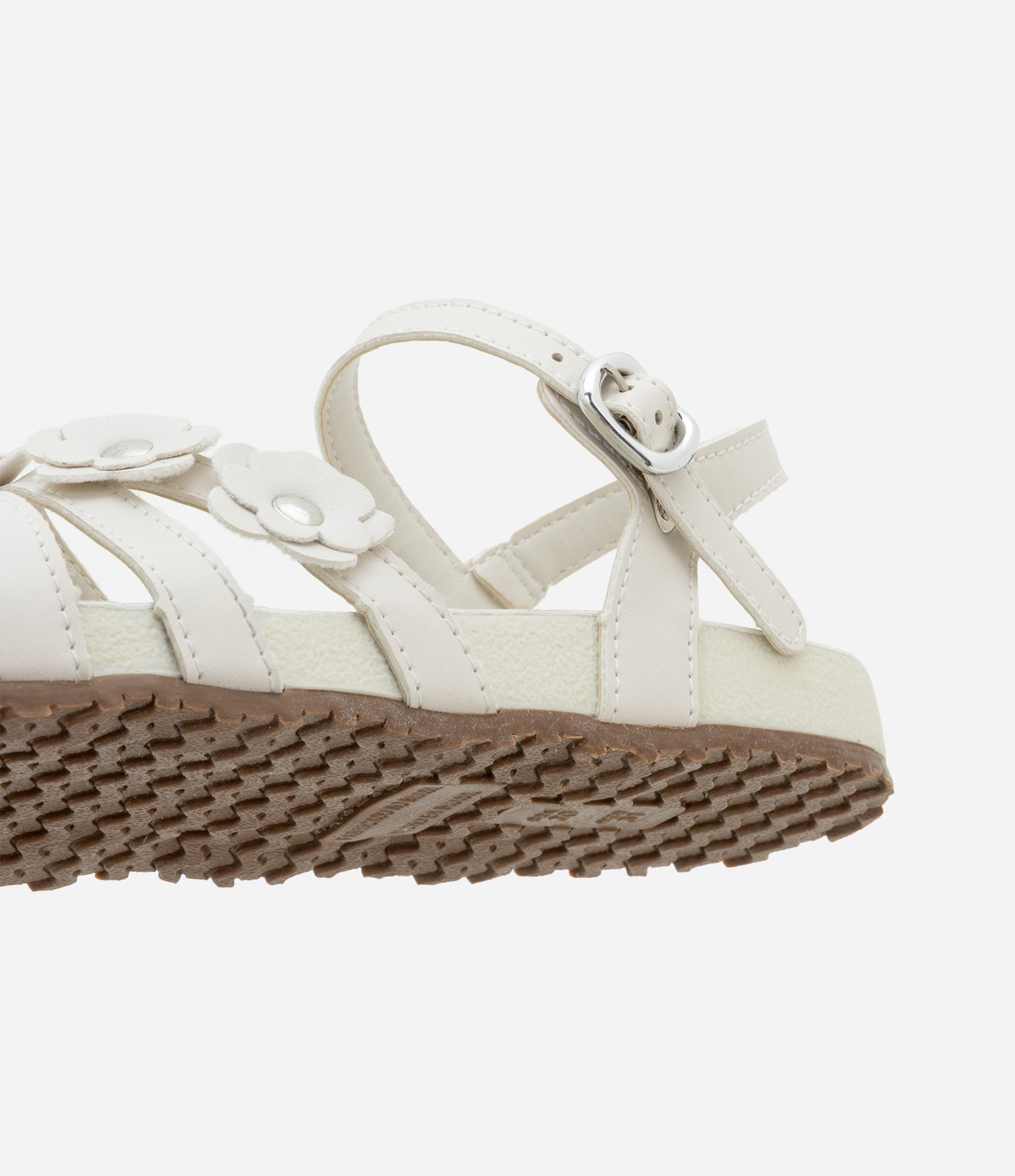 Sandália Infantil com Tiras e Florzinhas - Tam 28 ao 34 Off White 3