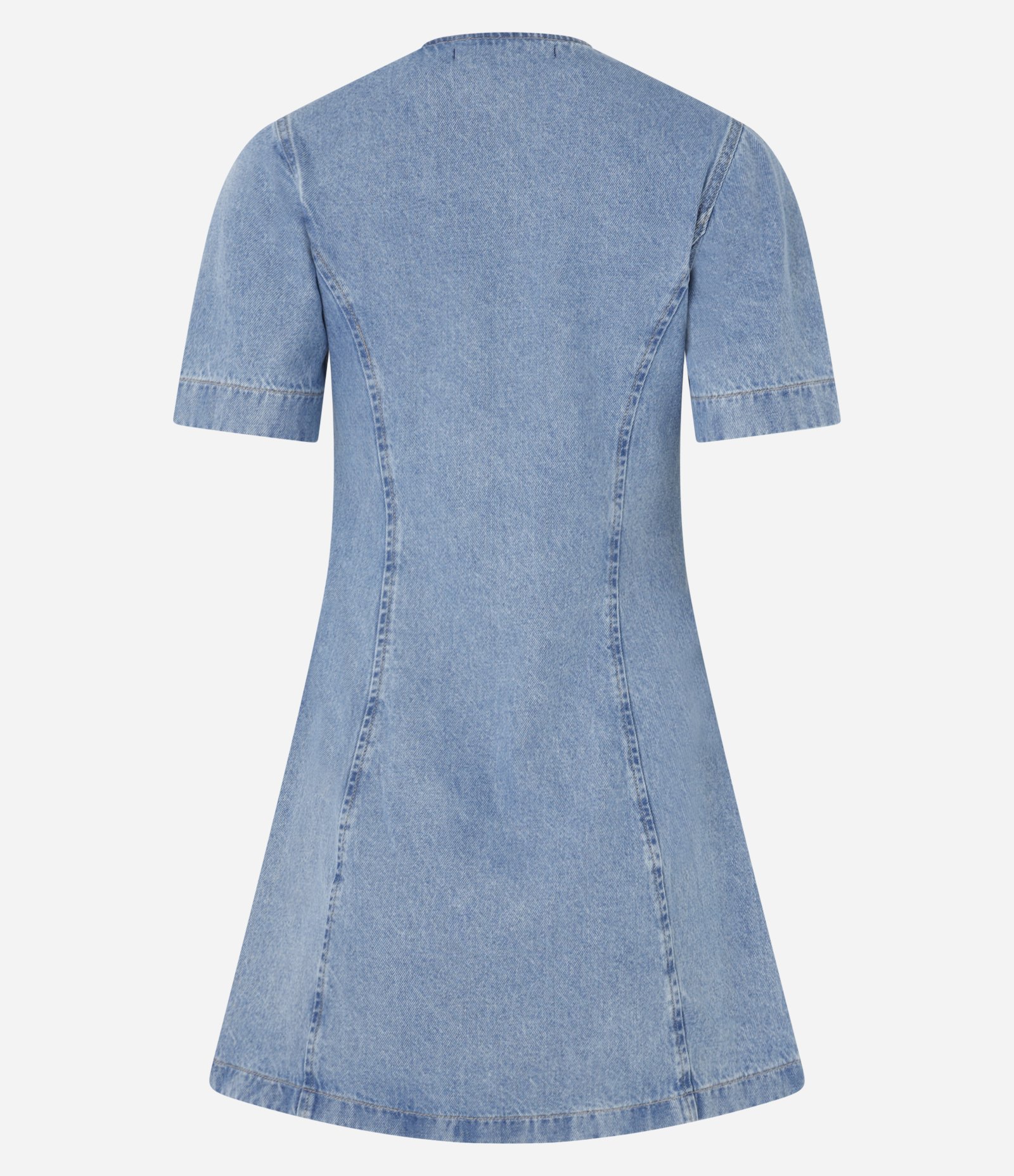 Vestido Curto em Jeans com Recorte Princesa Azul Médio 5