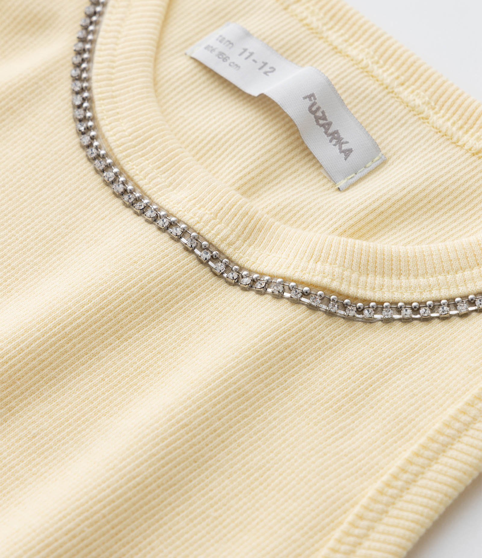 Regata Infantil em Ribana com Brilhos na Gola - Tam  5 a 14 Anos Amarelo 5