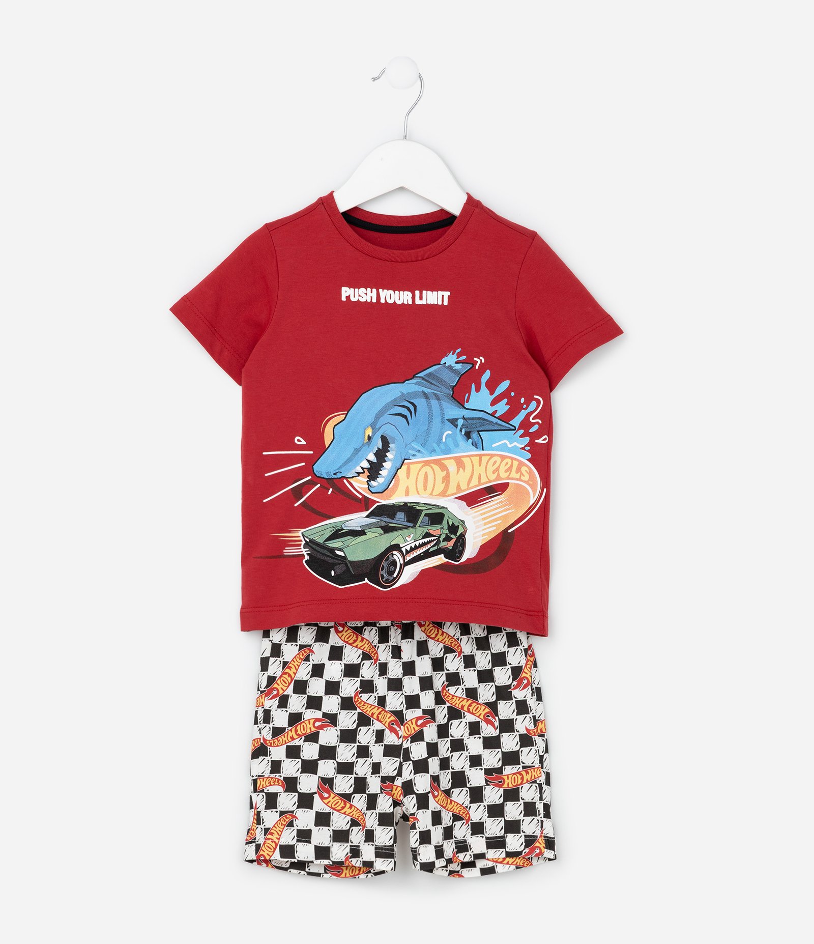 Pijama Infantil com Estampa Hot Wheels - Tam 2 a 6 Anos Vermelho 1