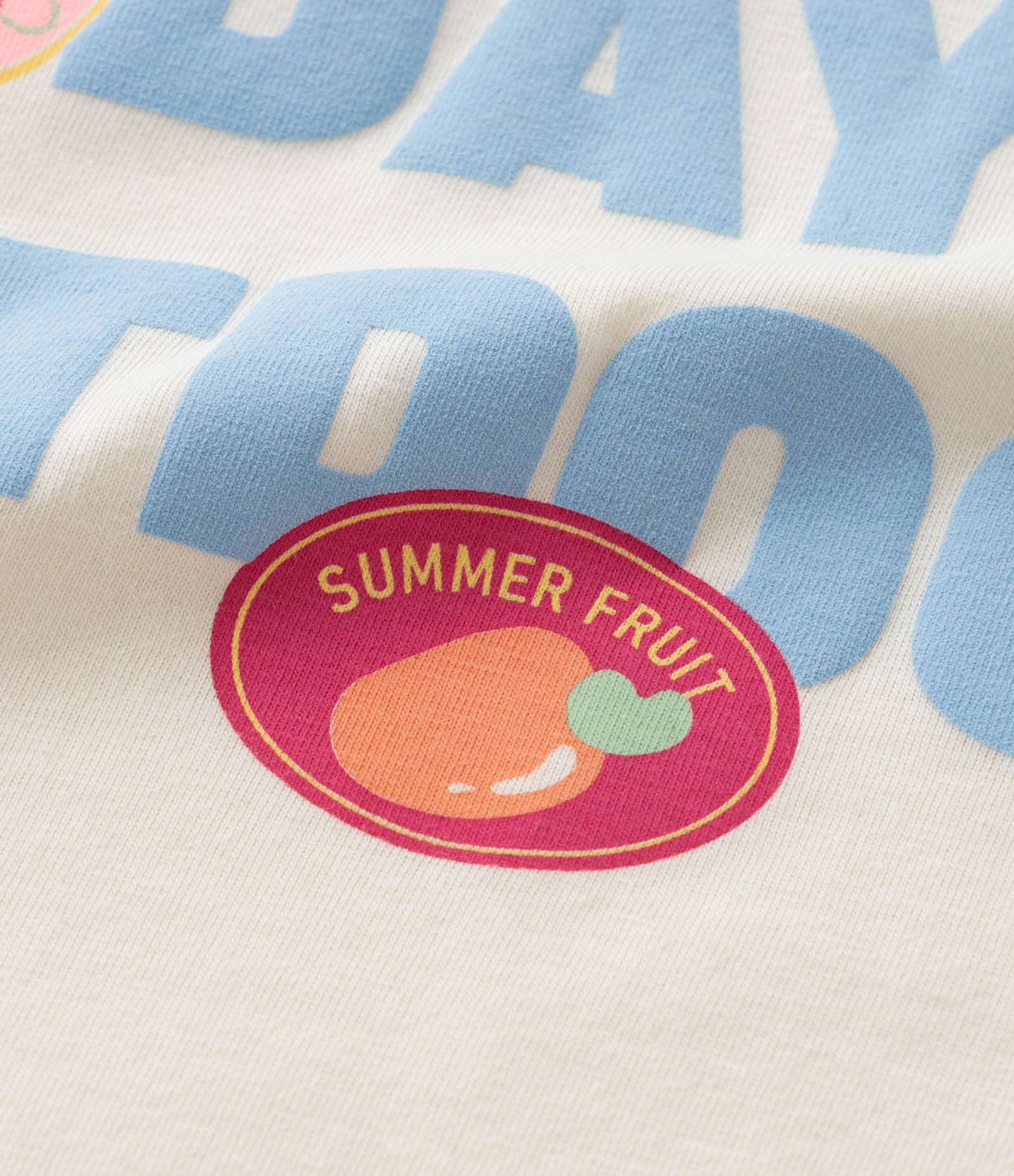 Camiseta Infantil Oversized com Estampa e Frufru - Tam 5 a 14 anos Bege 7