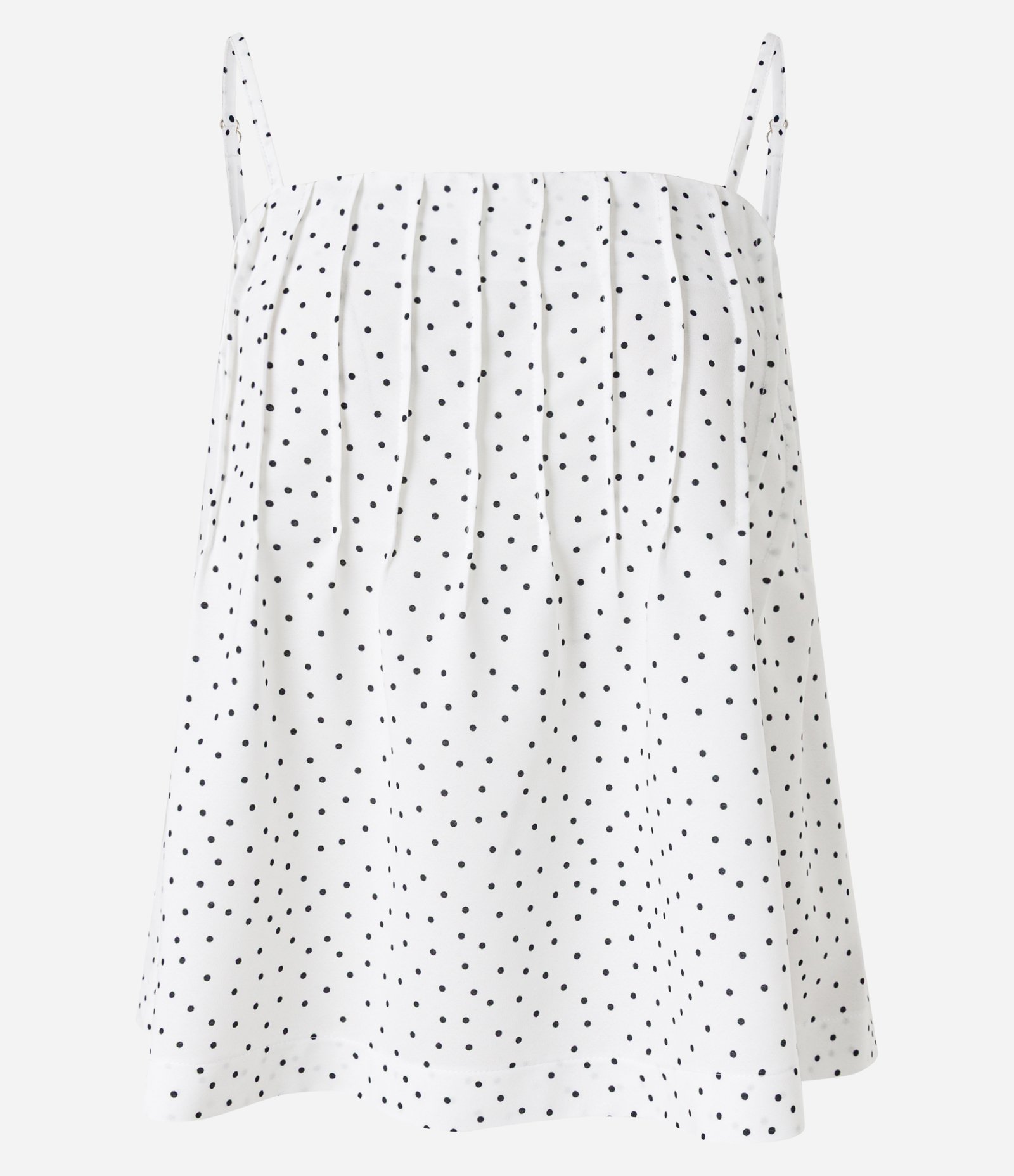 Blusa em Crepe Poá Alongada com Pregas no Decote Branco 4