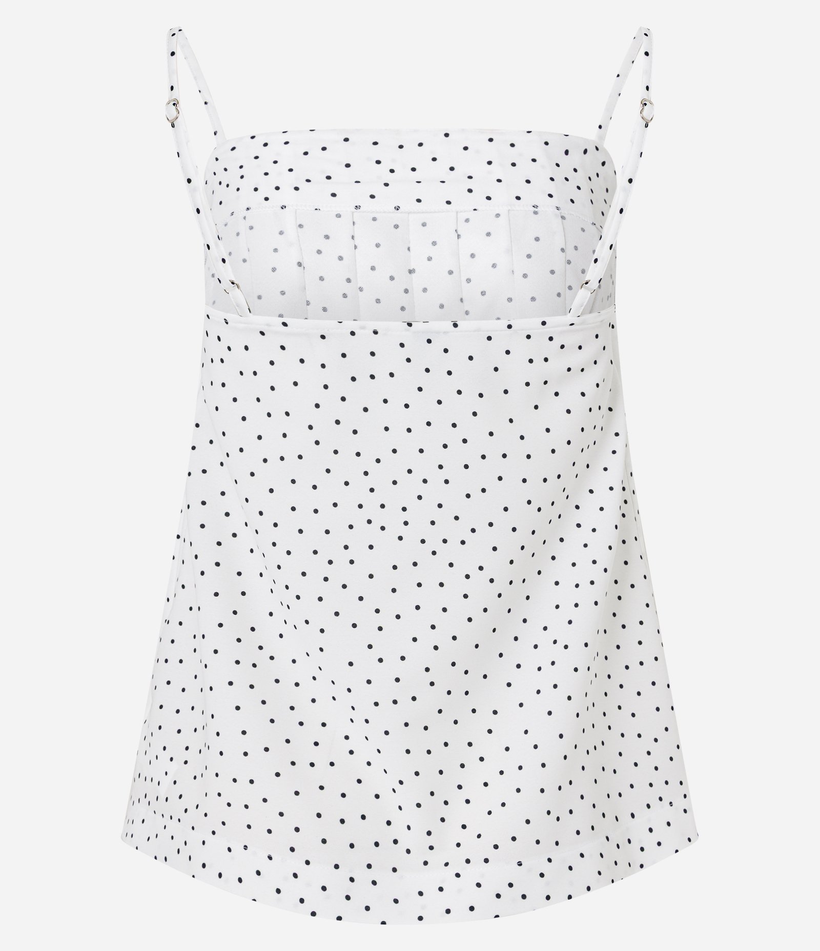 Blusa em Crepe Poá Alongada com Pregas no Decote Branco 5