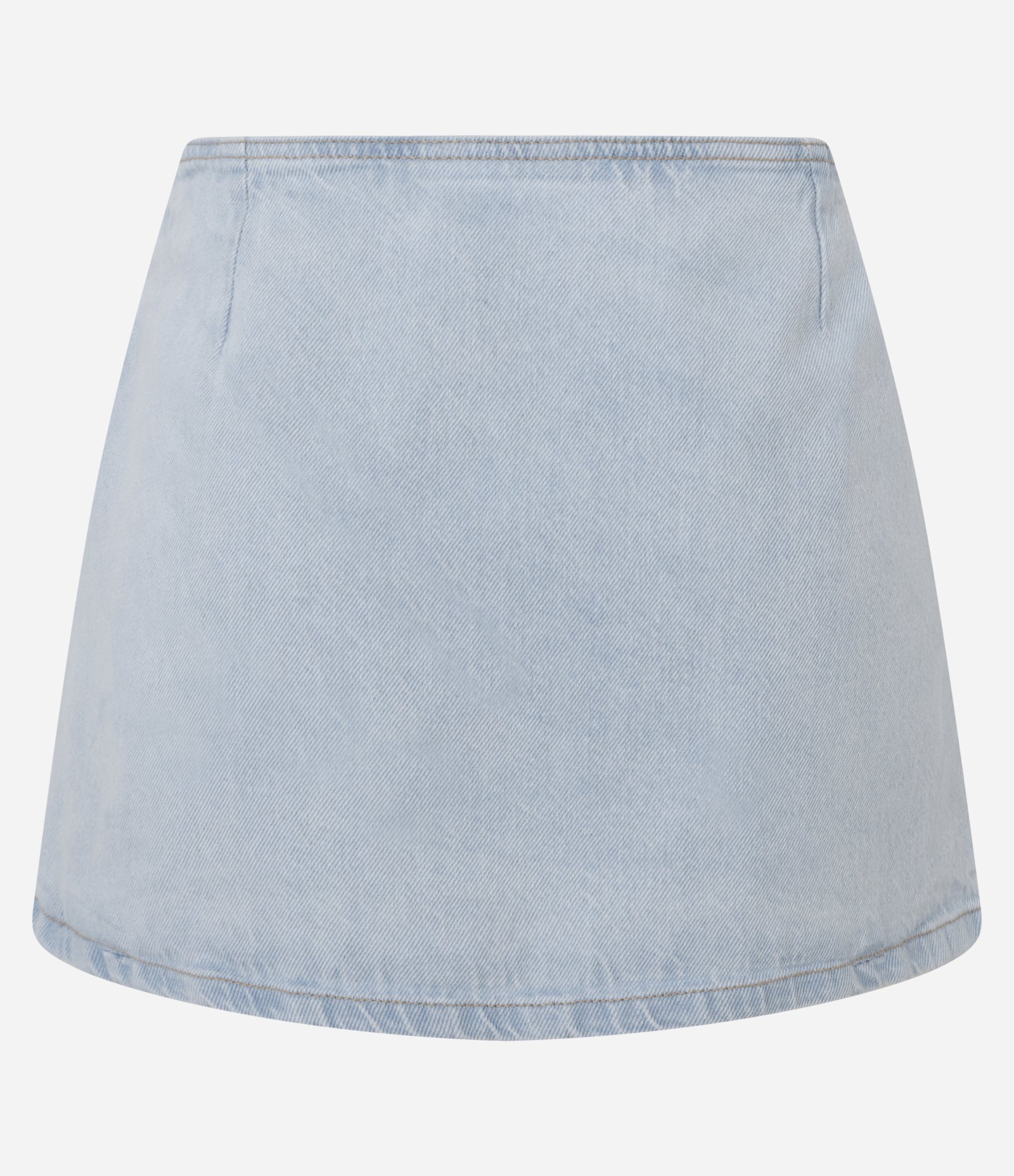 Saia Reta Curta em Jeans com Fendinhas e Zíper Lateral Azul 6