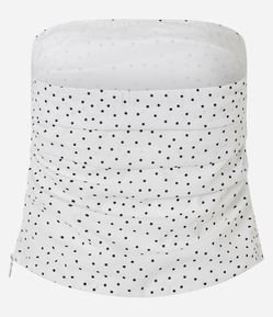 Blusa Tomara que Caia em Crepe Poá com Drapeados